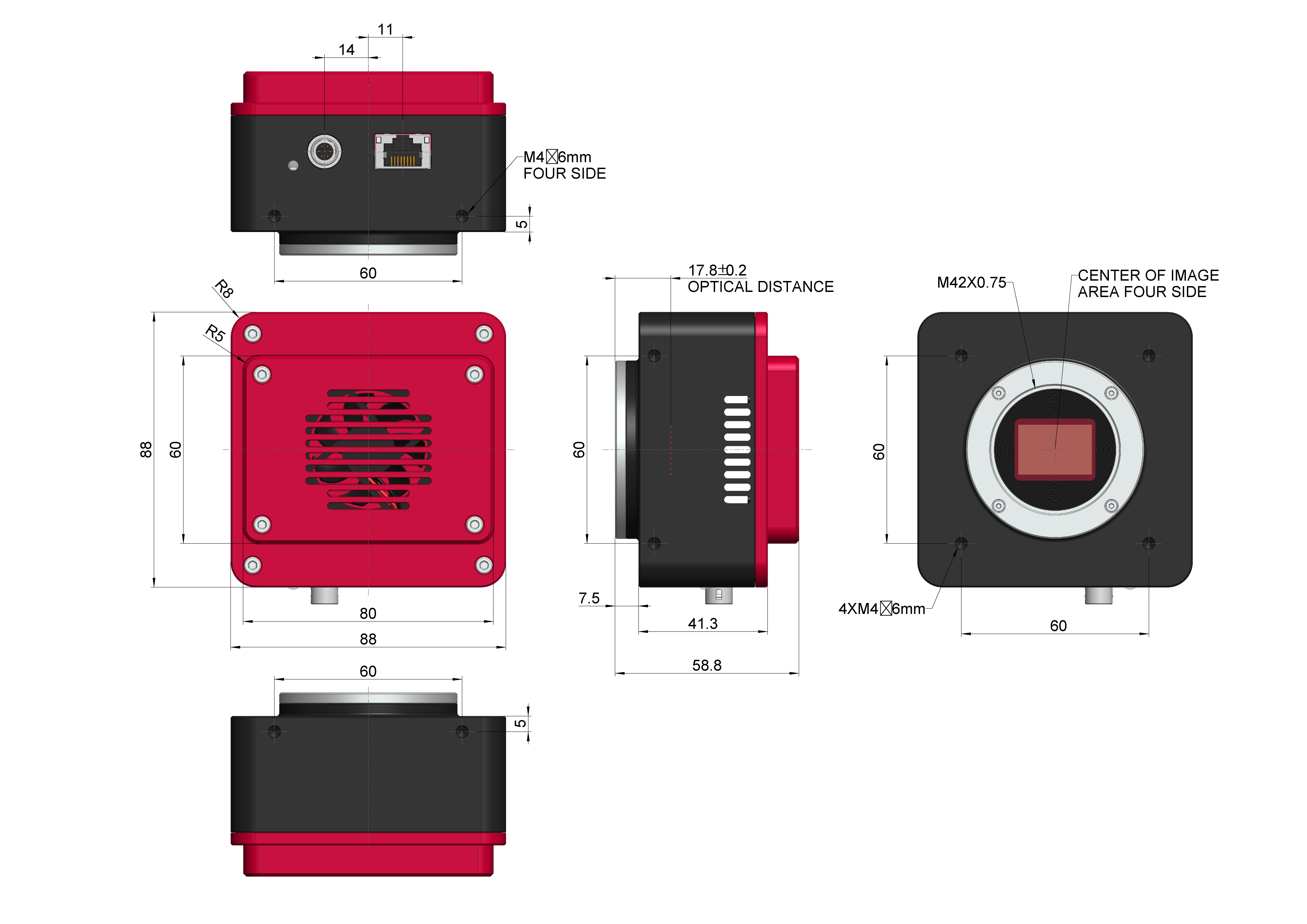 IUC GigE 整机外形尺寸