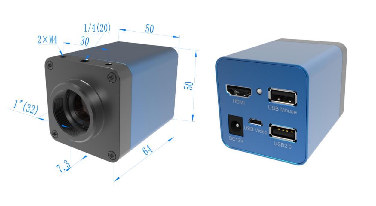 XCAMLITE4K-MINI相机外形尺寸 XCAMLITE4K-MINI相机外形尺寸